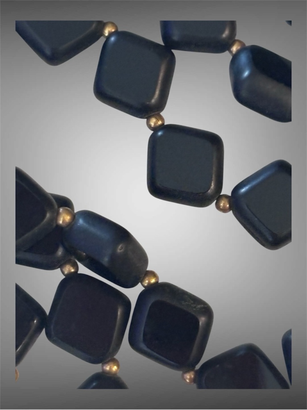 🌼VTG Castlecliff Double Strand Black Beaded Necklace - Picture 5 of 7